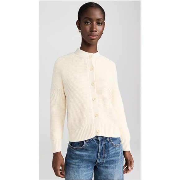 NEW ALEX MILL Nico Cardigan Sweater in Ivory Cream 100% Cotton Chunky Knit Small
